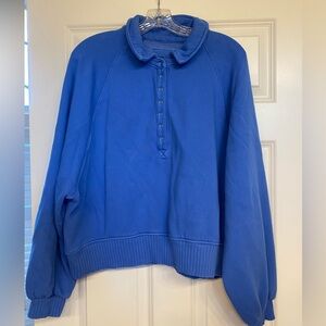 Aerie Snap Neck Pullover Sweatshirt